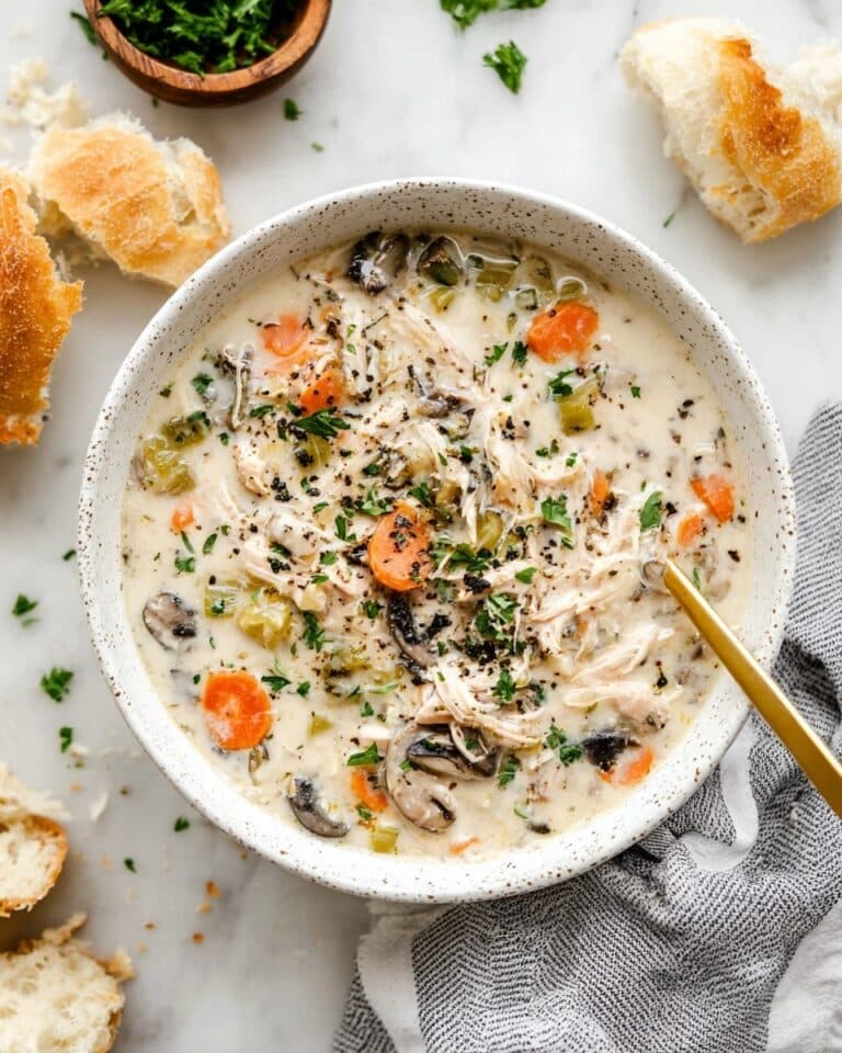 Slow Cooker Creamy Chicken and Wild Rice Soup Recipe