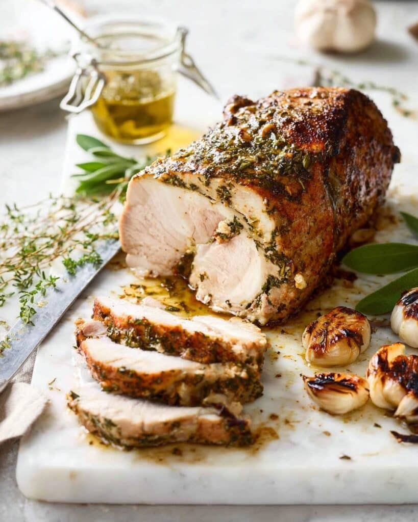 Garlic Herb Butter Roasted Turkey Breast Recipe