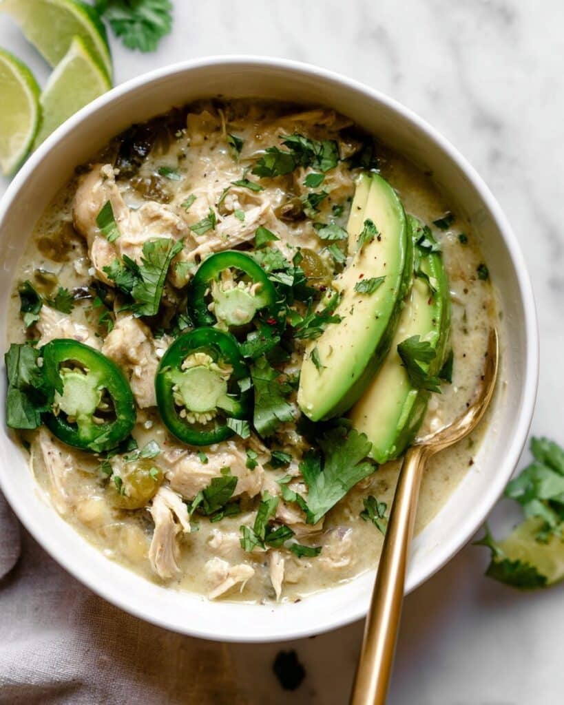 Slow Cooker Chicken Chile Verde Stew with Potatoes Recipe