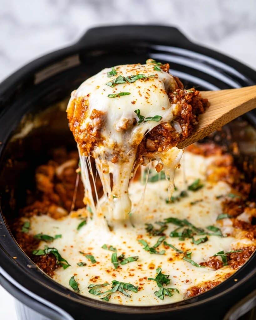 Slow Cooker Lasagna with Spinach and Cheese Recipe