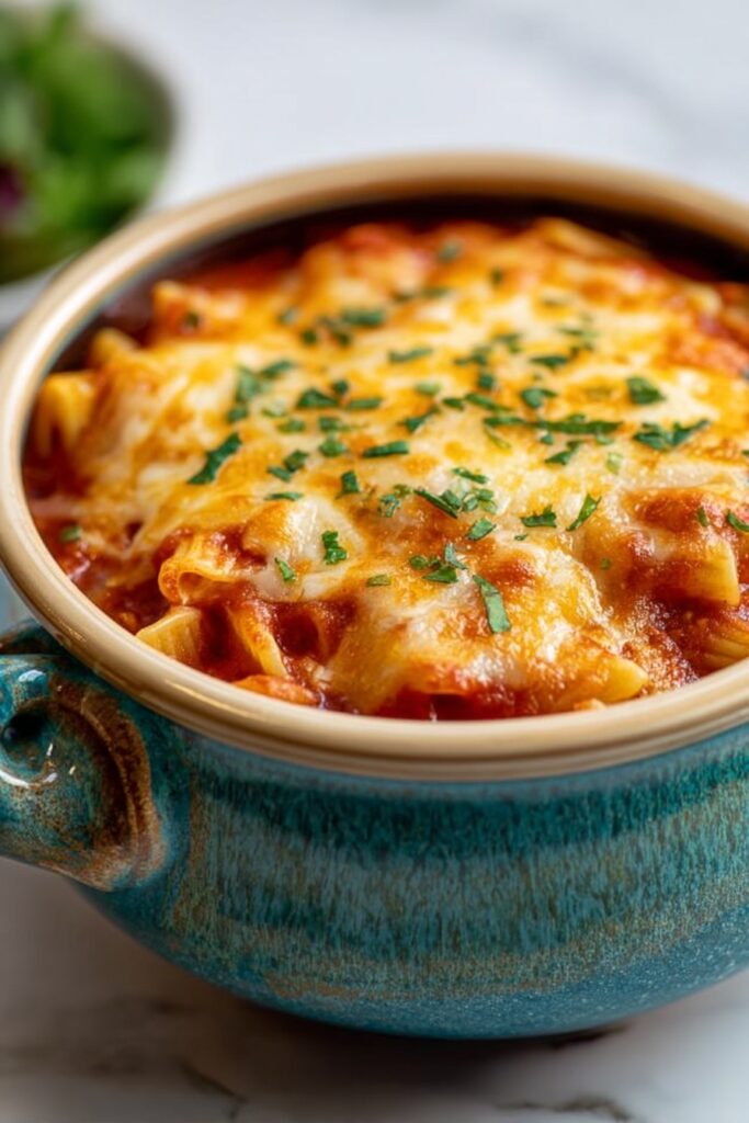 Chicken Parm Soup with Pasta and Cheese Recipe