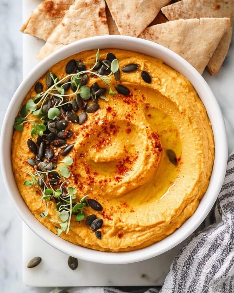 Creamy Pumpkin Hummus with Toasted Seeds and Spices Recipe