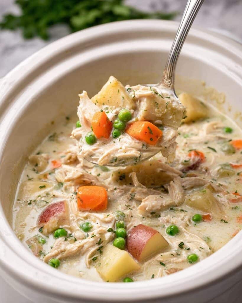 Slow Cooker Garlic Parmesan Chicken Stew Recipe