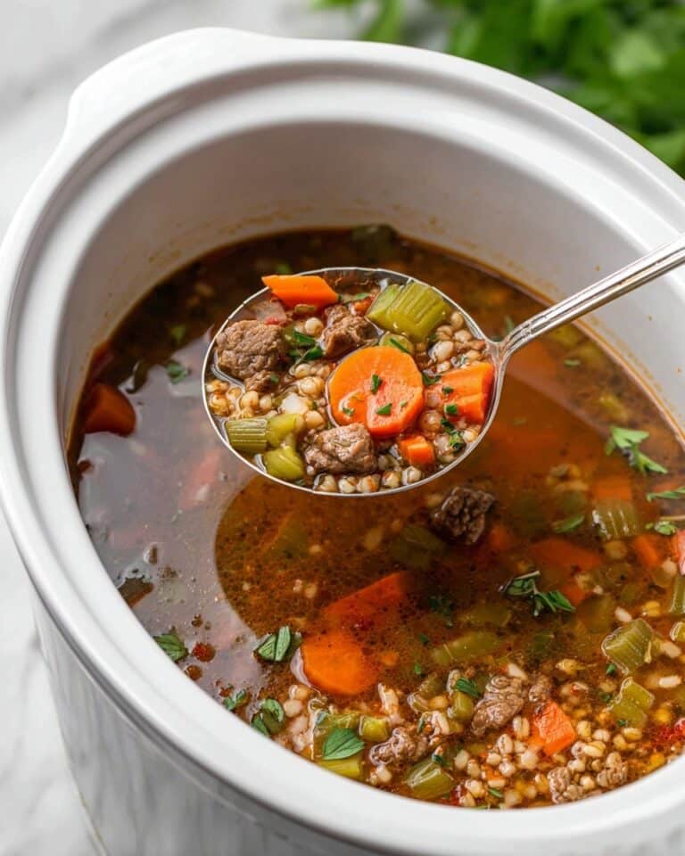 Slow Cooker Beef Barley Soup Recipe