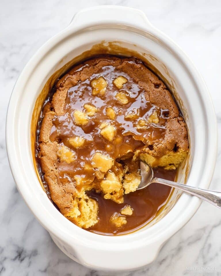 Slow Cooker Caramel Apple Pudding Cake Recipe