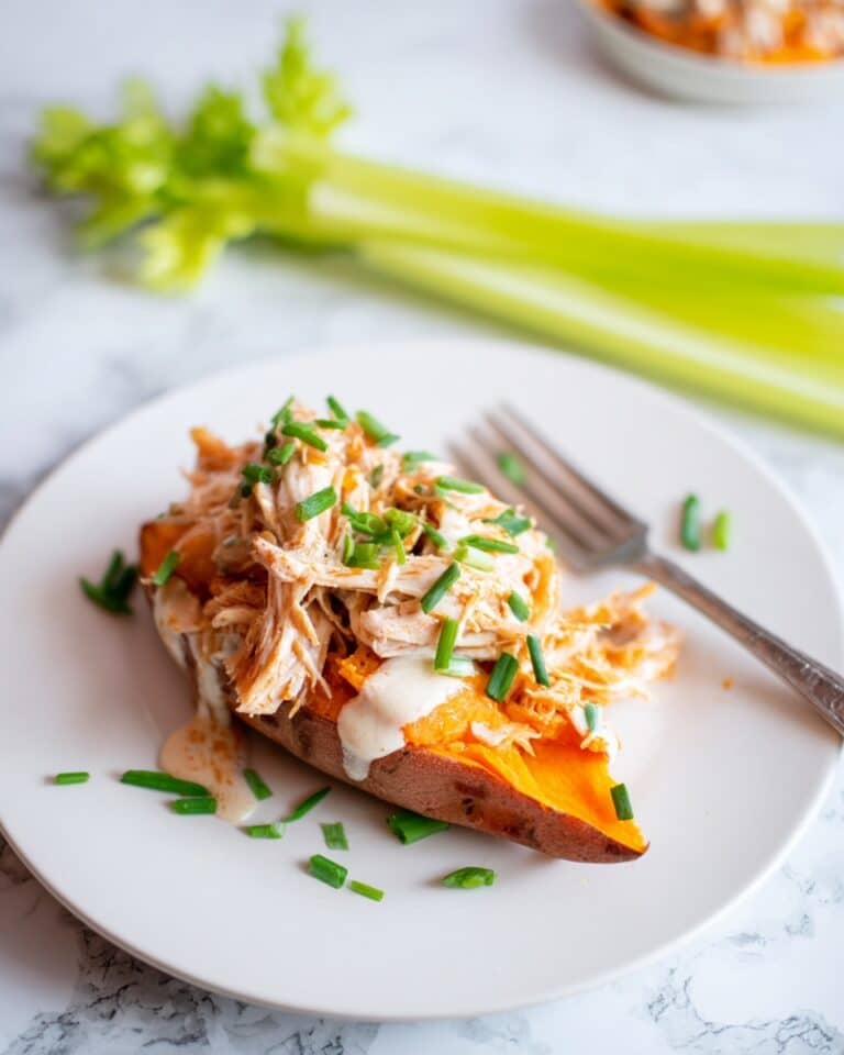 Slow Cooker Buffalo Chicken Stuffed Sweet Potatoes Recipe