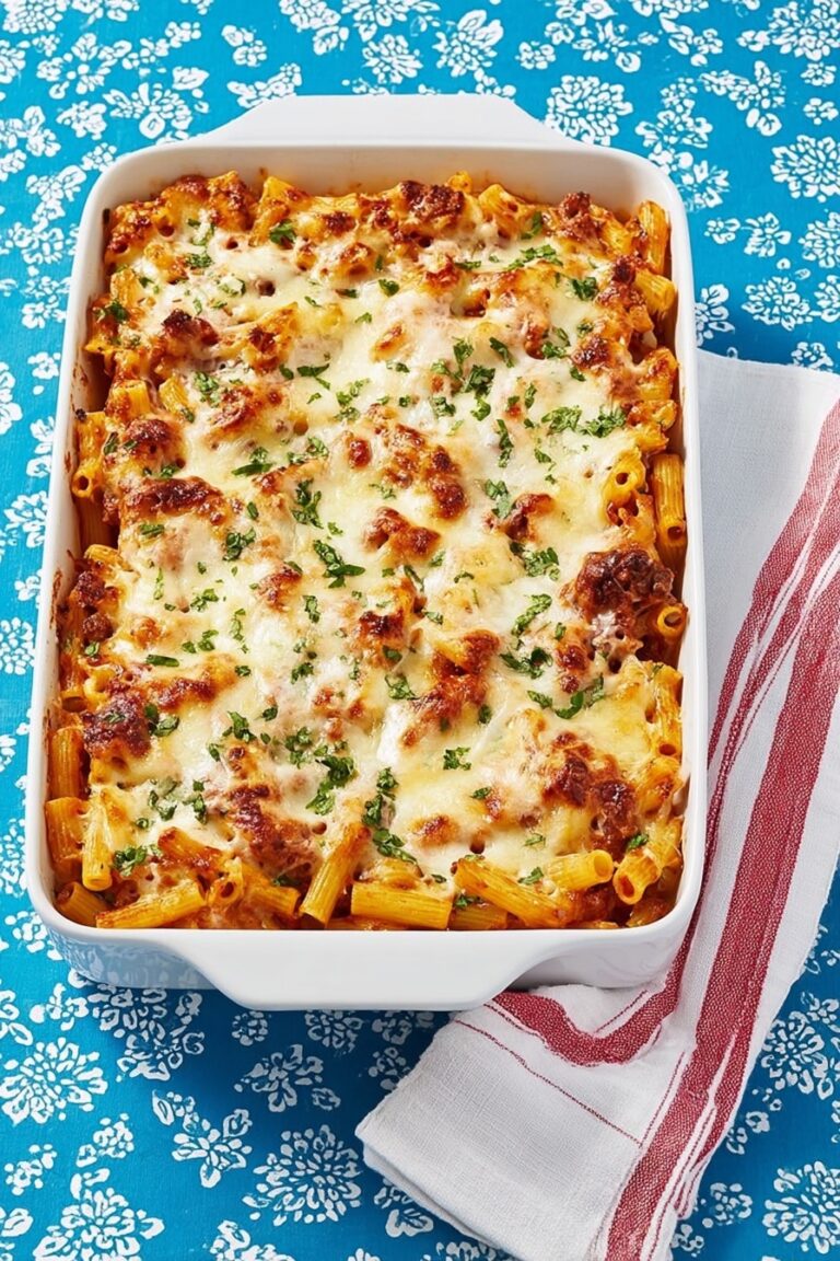 Easy Baked Ziti with Meat and Cheese Recipe