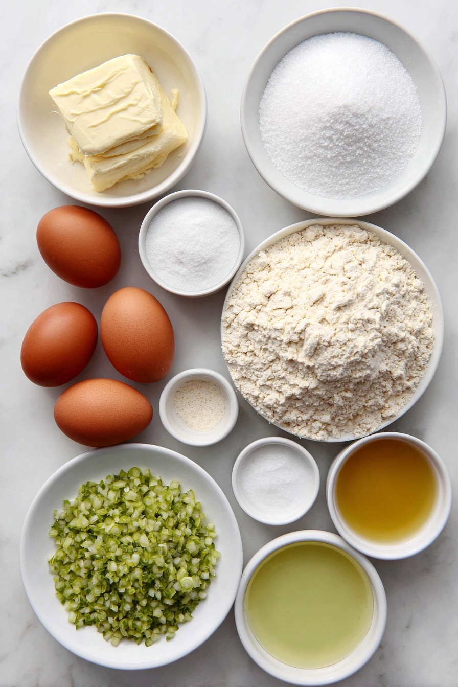 Flat lay of a small pat of fresh butter on a simple white ceramic dish, a small white bowl filled with golden toasted panko breadcrumbs, a white bowl holding chopped bright green dill pickles, a white bowl of smooth sour cream, a small heap of fine ranch seasoning powder on a white ceramic plate, and a few sprigs of fresh green dill placed artfully, all arranged in perfect symmetry and balanced proportions, placed on a clean white marble surface, soft natural light, photo taken with an iPhone, professional food photography style, fresh ingredients, white ceramic bowls, no bottles, no duplicates, no utensils, no packaging --ar 2:3 --v 7 --p m7354615311229779997 - Viral Pickle Dip, Pickle Dip with Toasted Breadcrumbs, Easy Pickle Dip, No-Fry Pickle Dip, Tangy Pickle Dip Recipe