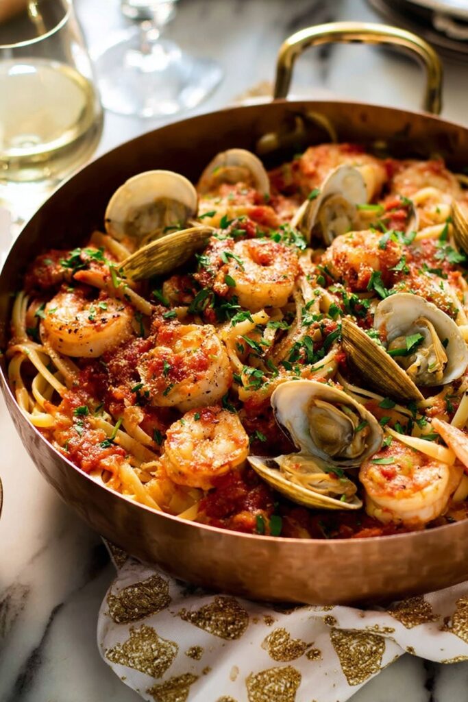 Seafood Fra Diavolo with Shrimp and Clams Recipe