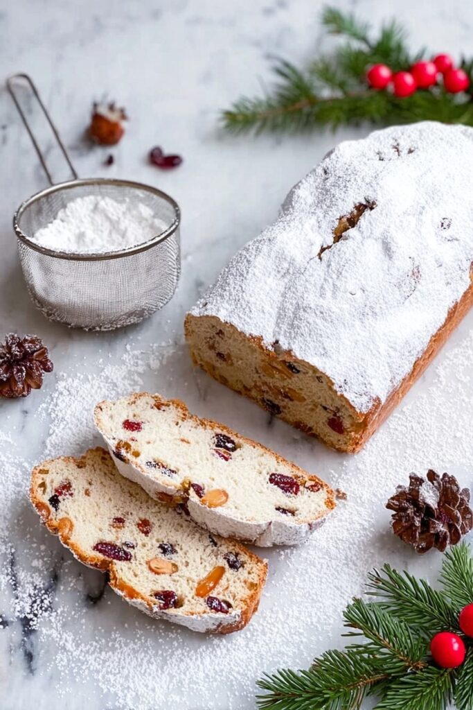 German Stollen Bread with Dried Fruit Recipe