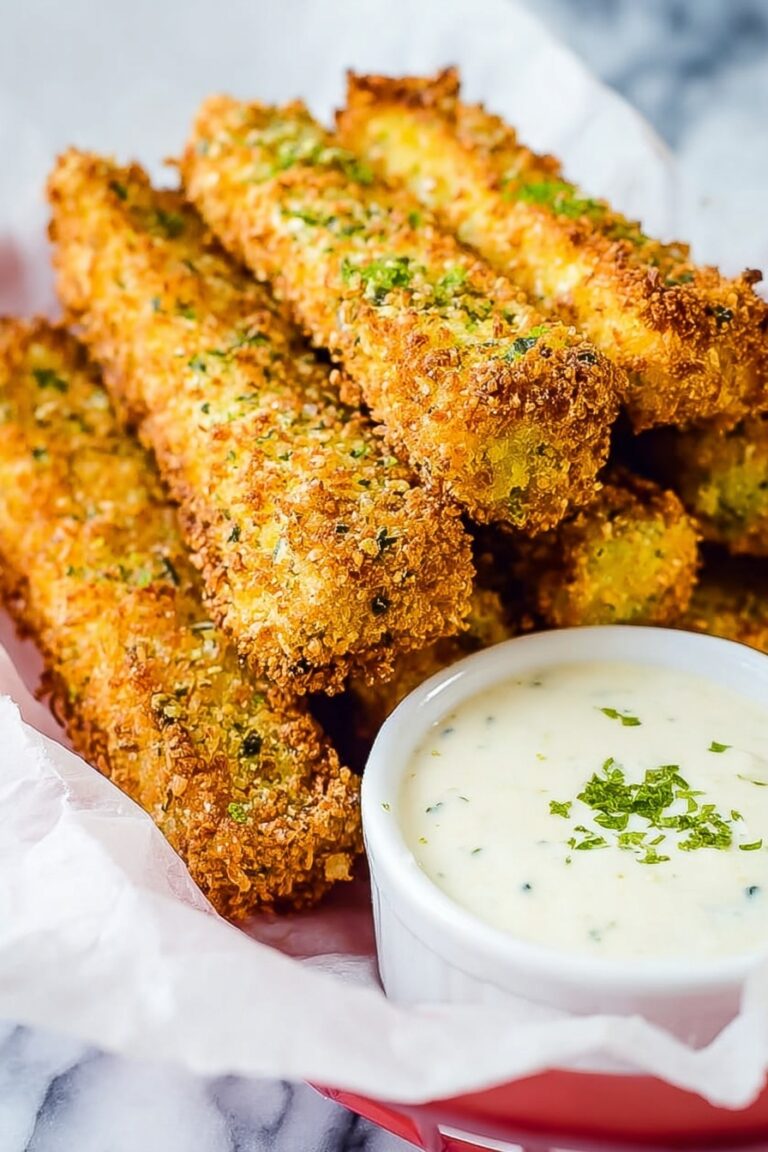 Baked Pickle Fries with Dill Ranch Sauce Recipe