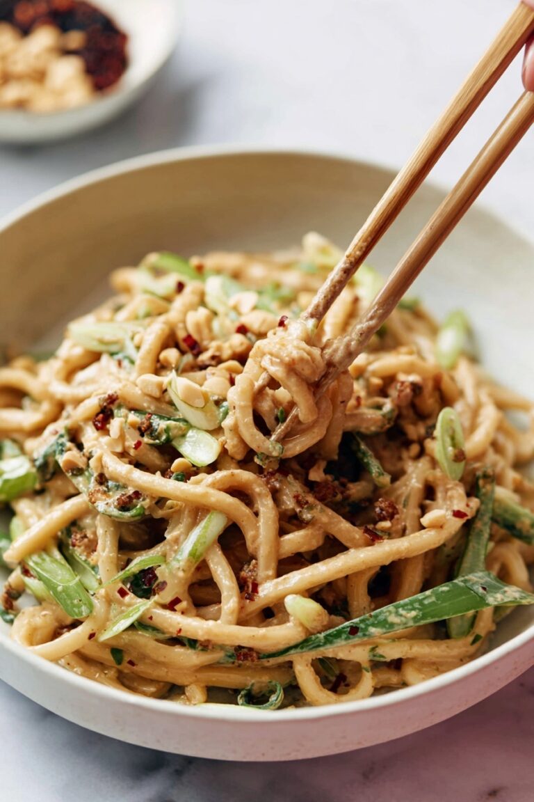 Garlic Peanut Noodles Recipe
