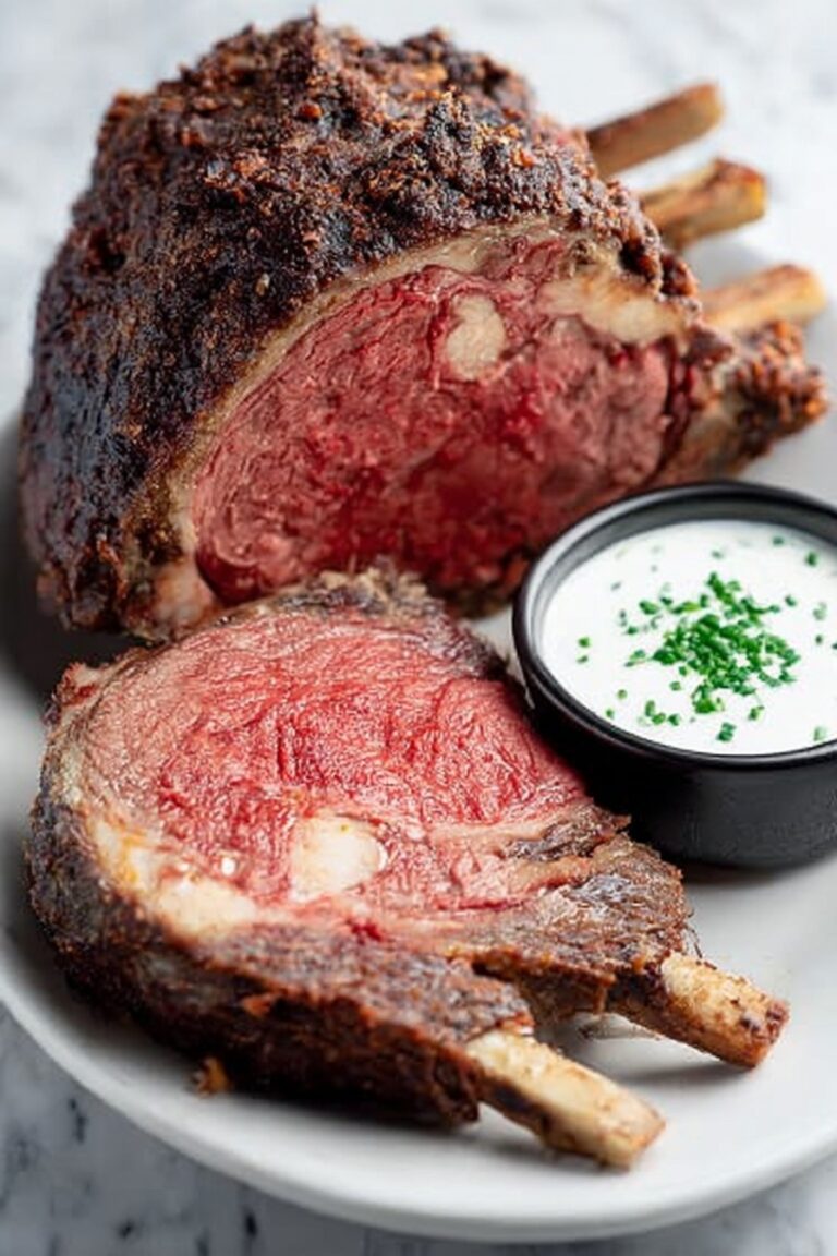 Herb-Crusted Bone-In Ribeye Roast Recipe