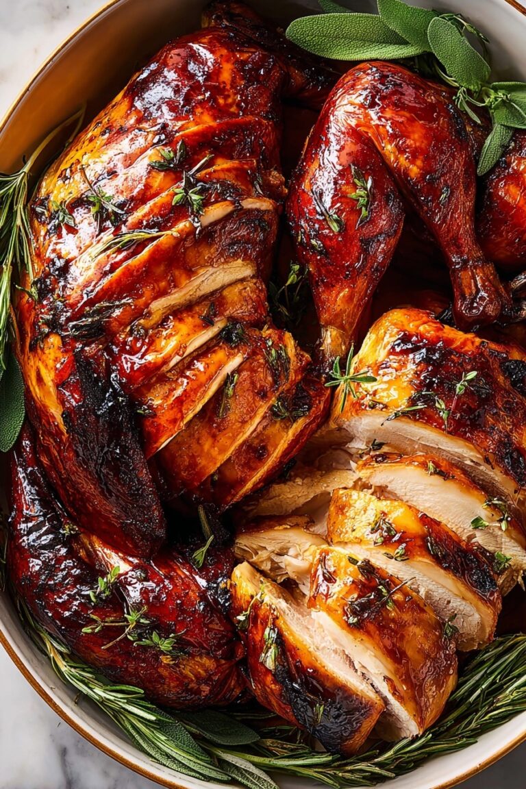 Maple Butter Glazed Roast Turkey Recipe