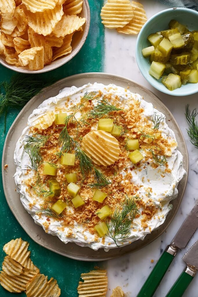 Viral Pickle Dip with Toasted Breadcrumbs Recipe