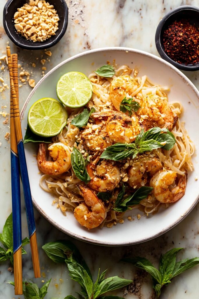 Garlic Butter Shrimp Pad Thai Recipe