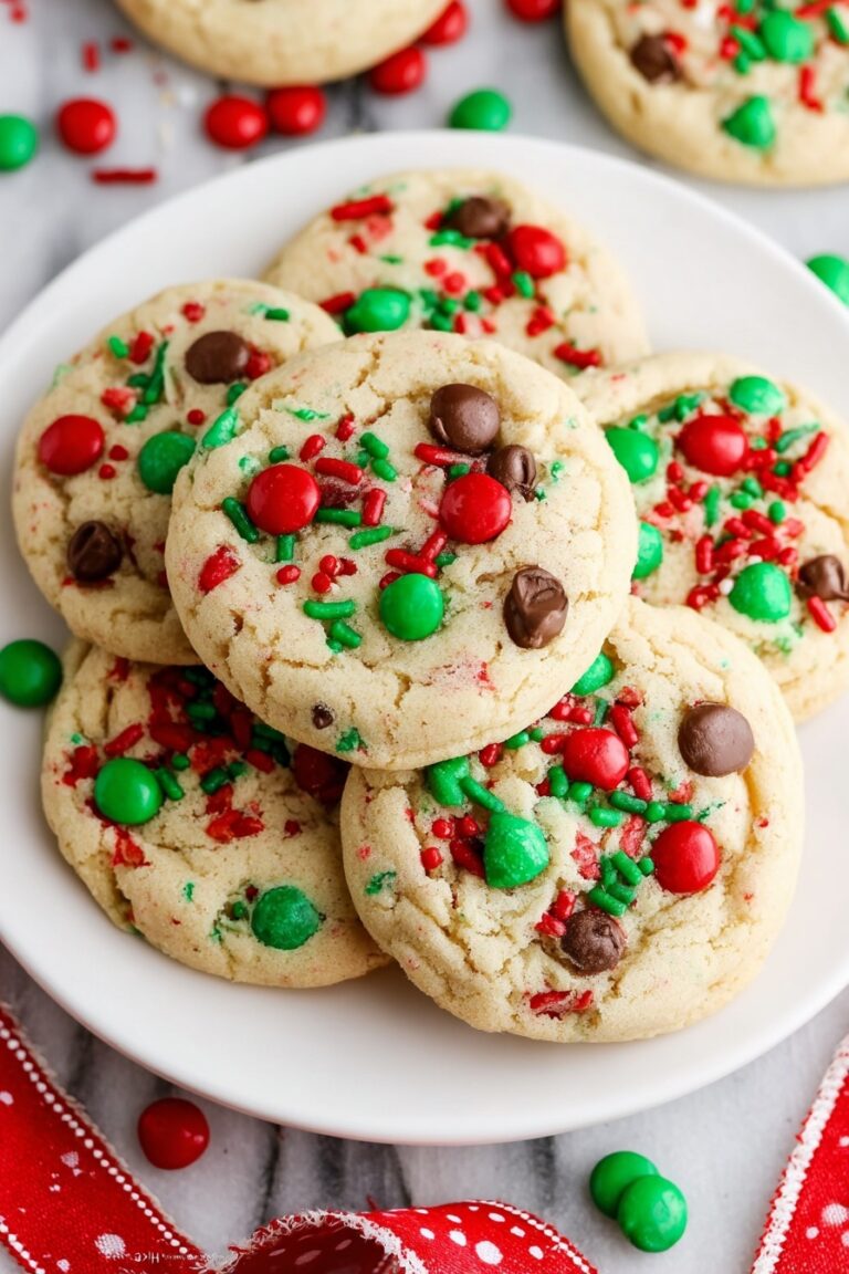 Chewy M&M Christmas Cookies Recipe
