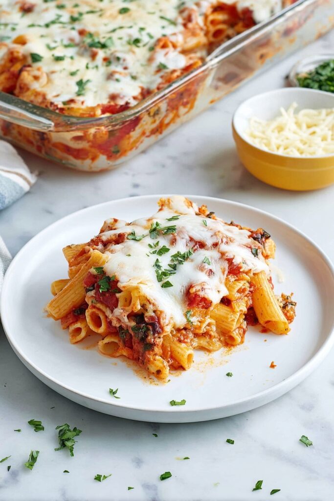 Vegetable Baked Ziti with Cheese Recipe