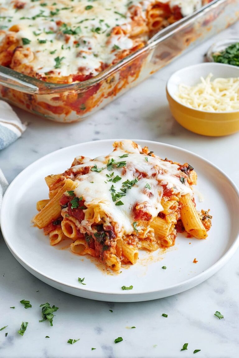 Vegetable Baked Ziti with Cheese Recipe