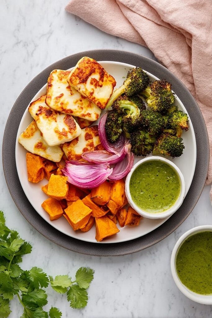 Sheet Pan Halloumi with Roasted Vegetables Recipe