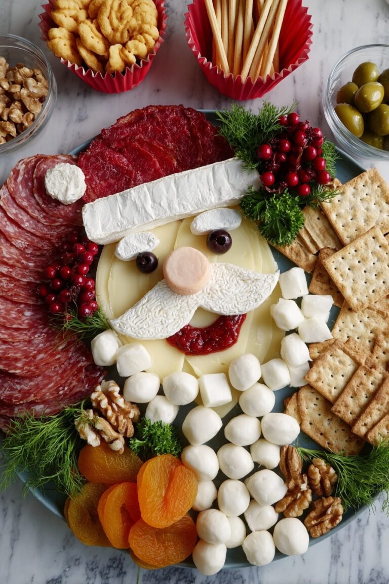 Santa Cheese Board with Crackers and Fruit Recipe