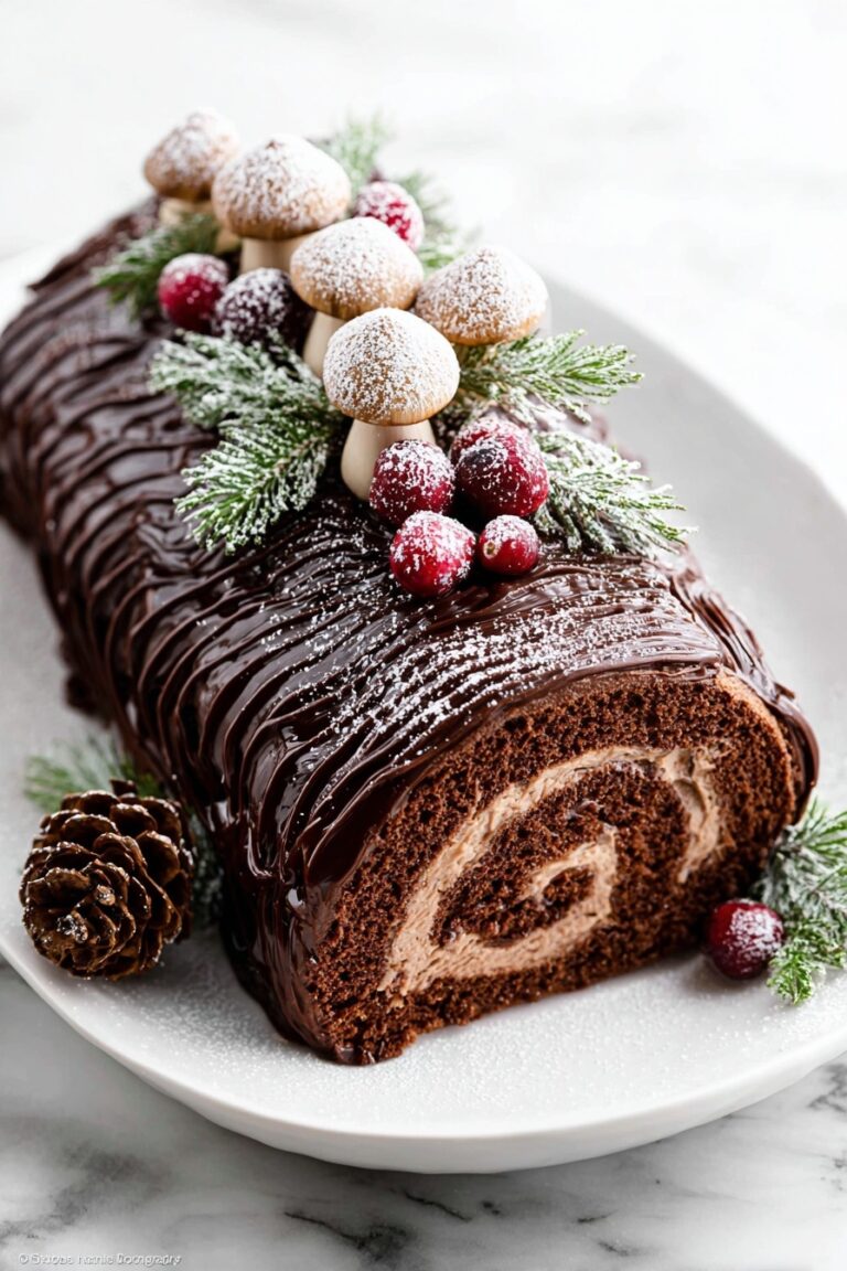 Chocolate Yule Log Cake Recipe