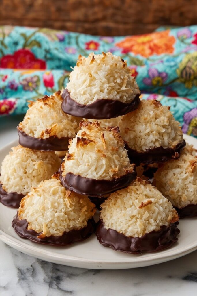Chocolate Dipped Coconut Macaroons Recipe