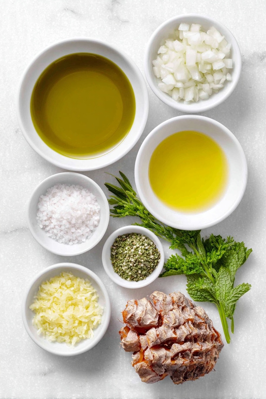 Flat lay of a small white ceramic bowl of extra-virgin olive oil, a small white ceramic bowl of sherry vinegar, a small white ceramic bowl of minced shallot, a small white ceramic bowl of smooth Dijon mustard, a small white ceramic bowl of golden honey, a small white ceramic bowl with grated lemon zest, a small white ceramic bowl of sea salt, a small white ceramic bowl of freshly cracked black pepper, a peeled whole red beet resting beside a pile of freshly grated red beet, a peeled whole large carrot beside a pile of freshly grated carrot, a small bunch of chopped fresh flat leaf parsley, a small bunch of chopped fresh mint placed on a clean white marble surface, soft natural light, photo taken with an iPhone, professional food photography style, fresh ingredients, white ceramic bowls, no bottles, no duplicates, no utensils, no packaging --ar 2:3 --v 7 --p m7354615311229779997 - Grated Beet Salad with Fresh Herbs, healthy beet salad ideas, quick beet salad recipes, vibrant vegetable salads, fresh herb salad recipes