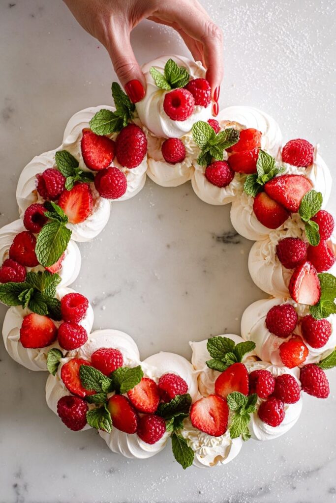 Pull Apart Pavlova Wreath with Fresh Fruit Recipe