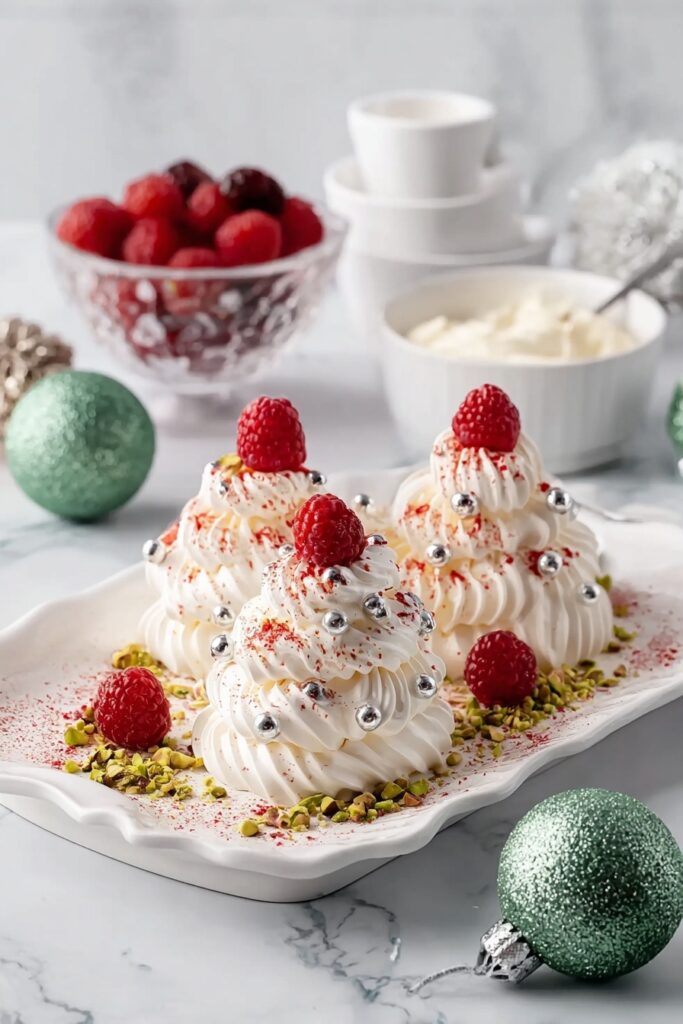 Mini Christmas Pavlova Trees Recipe