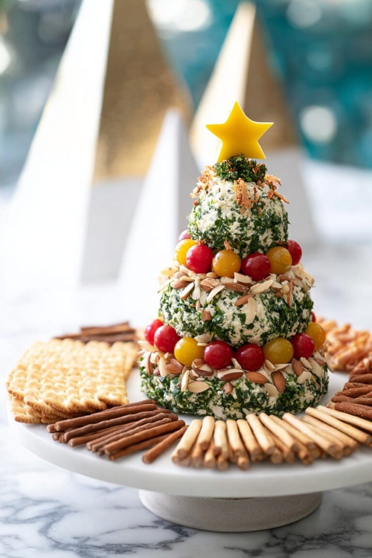 Christmas Tree Cheddar Cheeseball Recipe