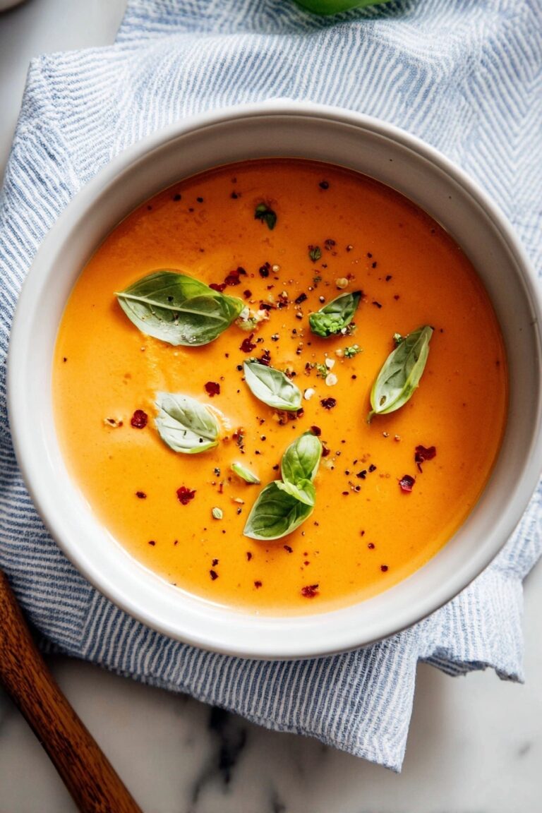 Creamy Tomato Soup with Basil Recipe