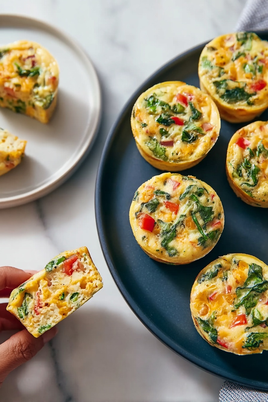 Oven Egg Bites with Spinach and Tomato Recipe - Serving