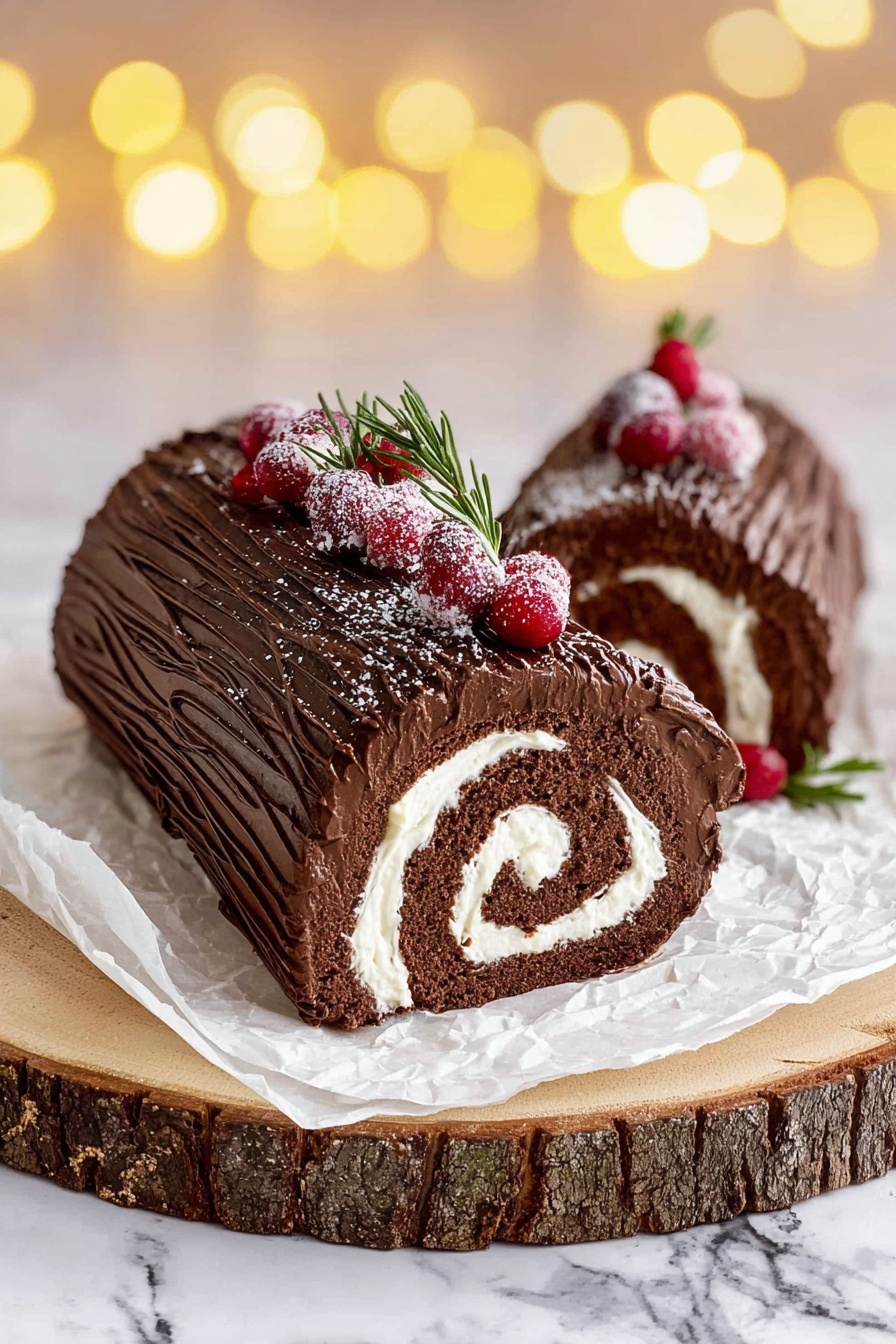 Chocolate Yule Log Cake Recipe