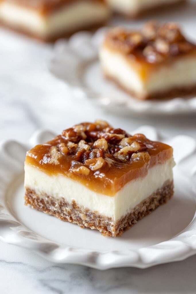 Pecan Cheesecake Bars with Pecan Pie Topping Recipe