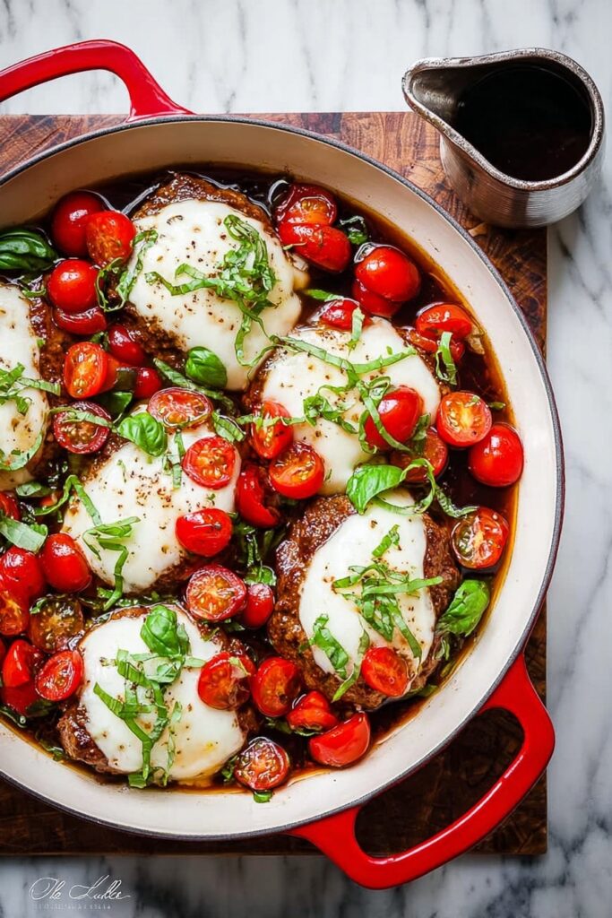 Balsamic Chicken with Mozzarella and Tomatoes Recipe
