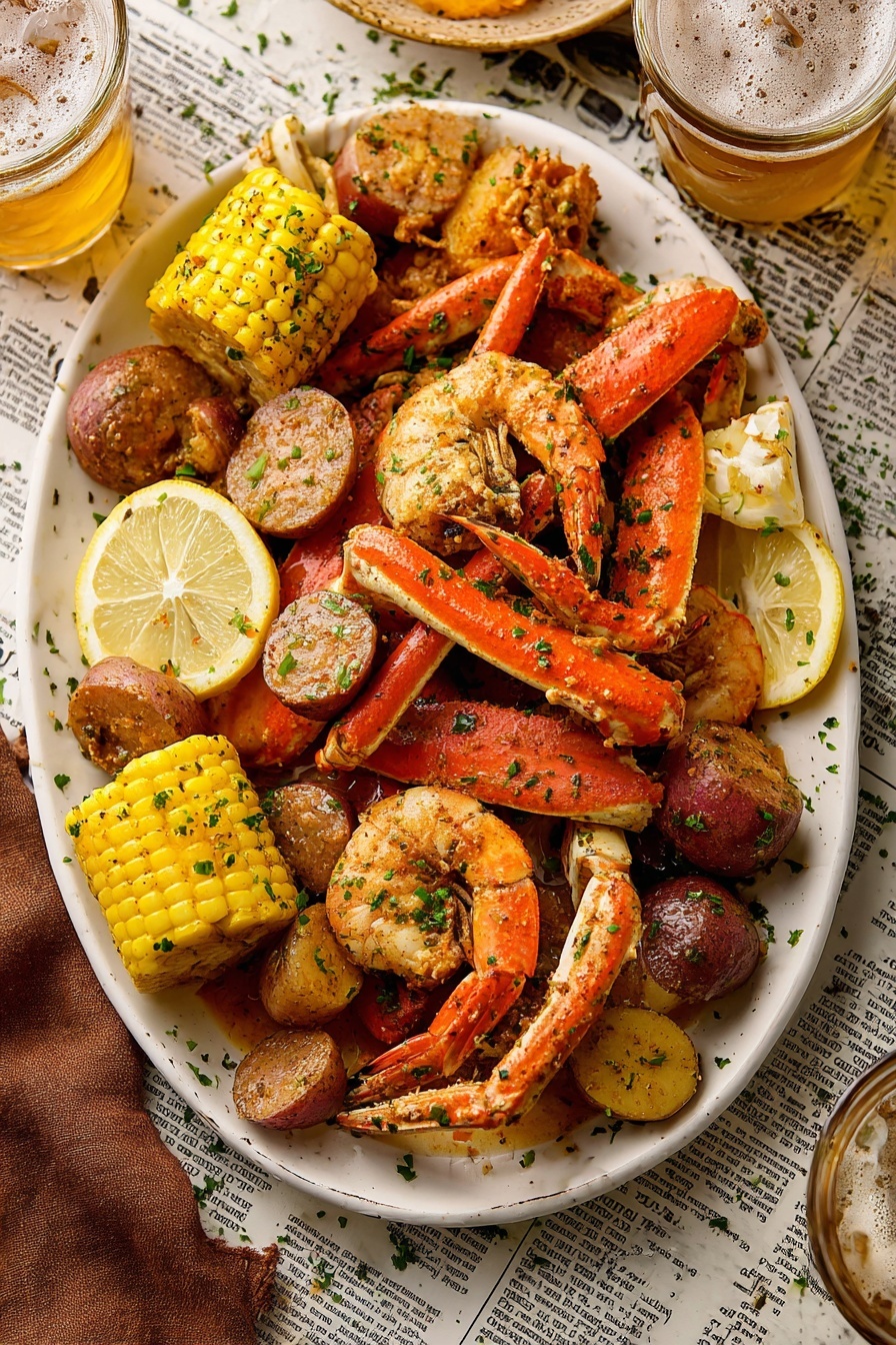 Cajun Seafood Boil with Garlic Butter Recipe - Serving