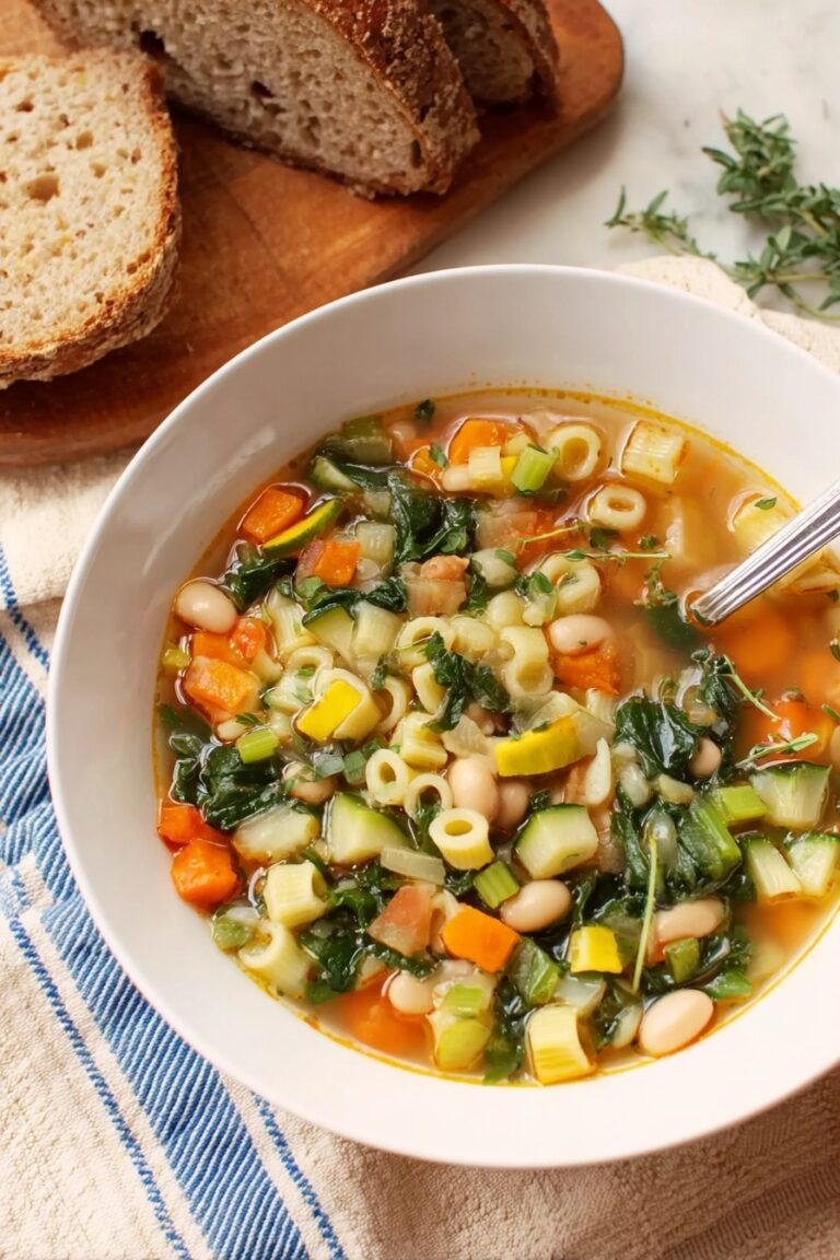 Hearty Minestrone Soup with Fresh Vegetables Recipe