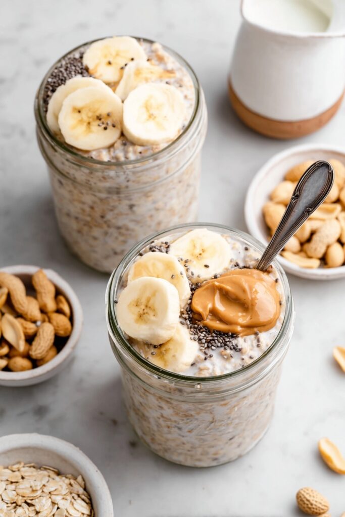 Peanut Butter Banana Overnight Oats Recipe