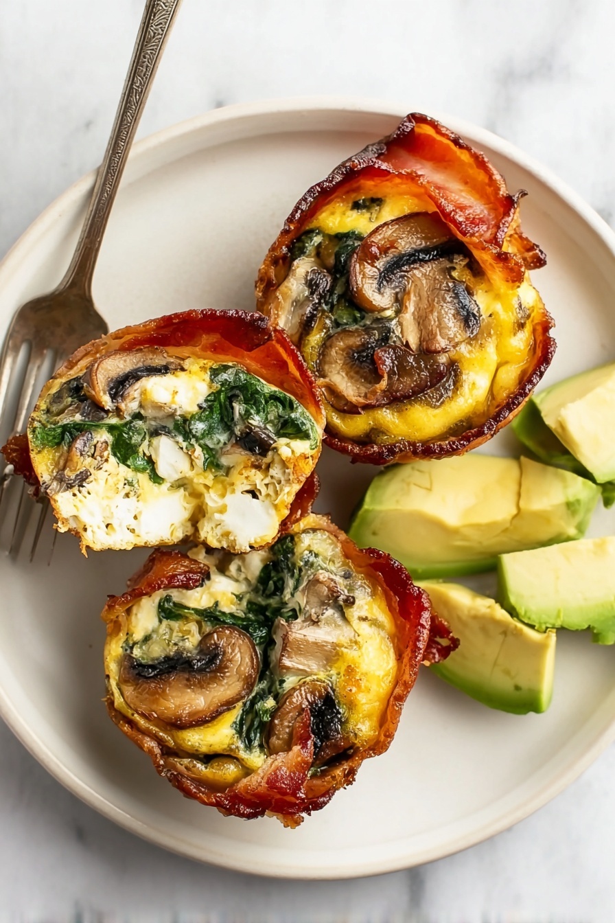 Bacon Mushroom Spinach Egg Cups Recipe - Serving