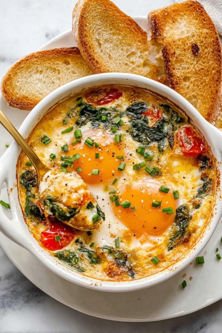Baked Feta Eggs with Cherry Tomatoes Recipe