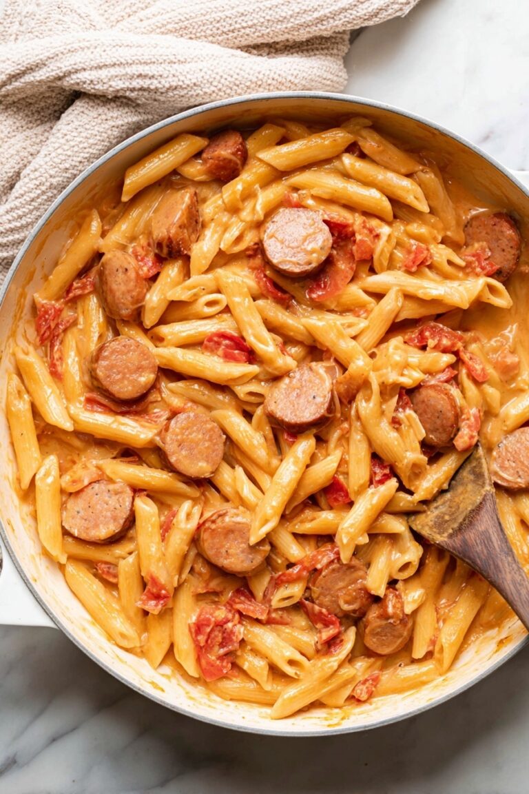 Cheesy Kielbasa Pasta Recipe
