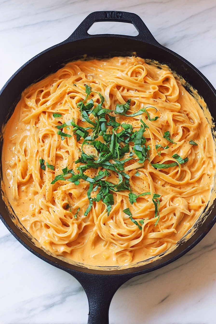 Red Pepper Cashew Alfredo Sauce Recipe - Serving