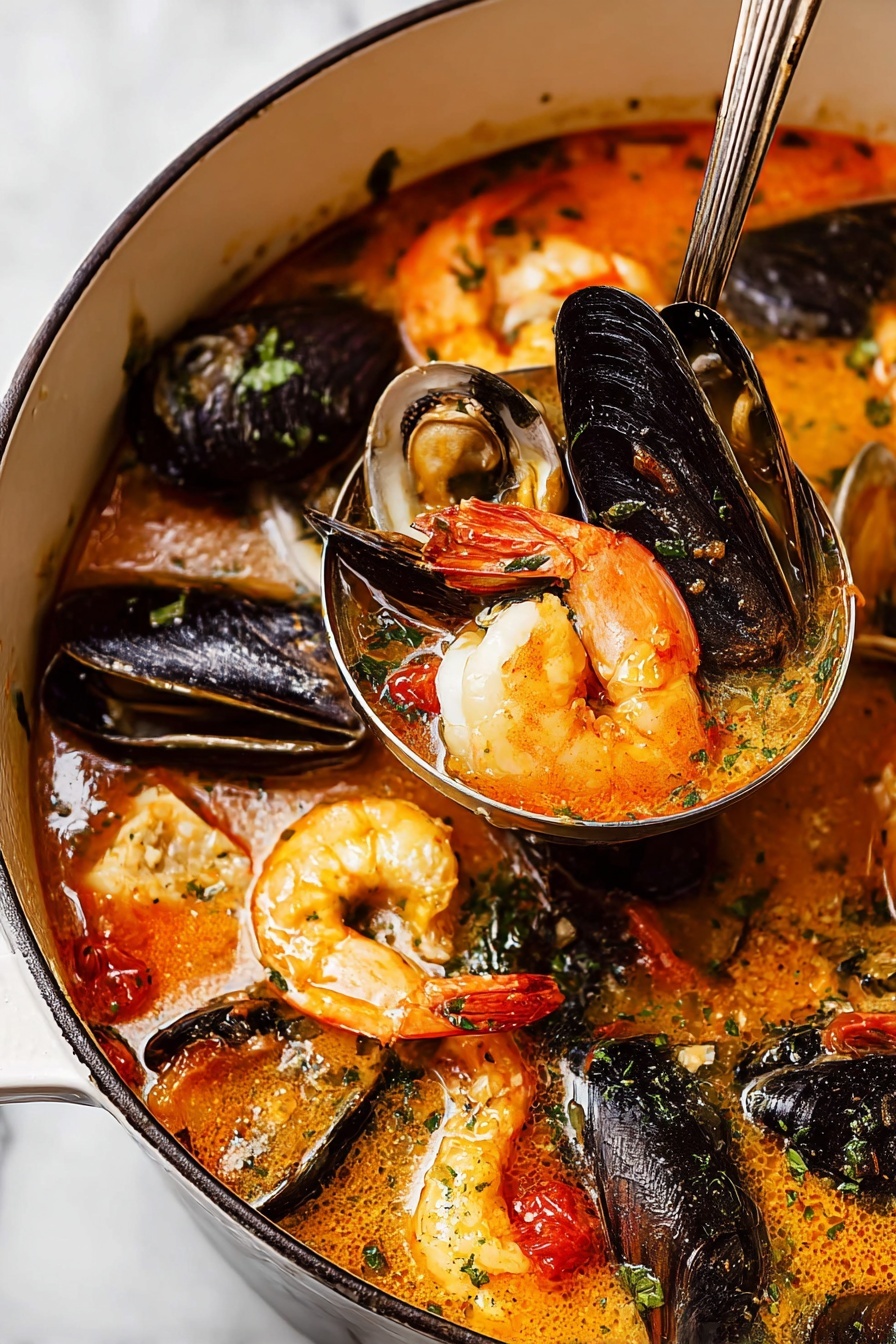 Simple Bouillabaisse Seafood Soup Recipe - Serving