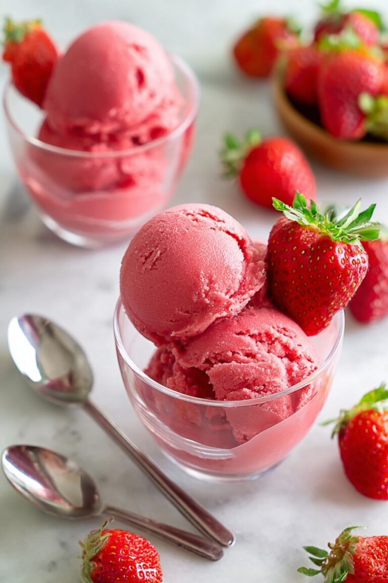 Homemade Strawberry Sorbet Recipe