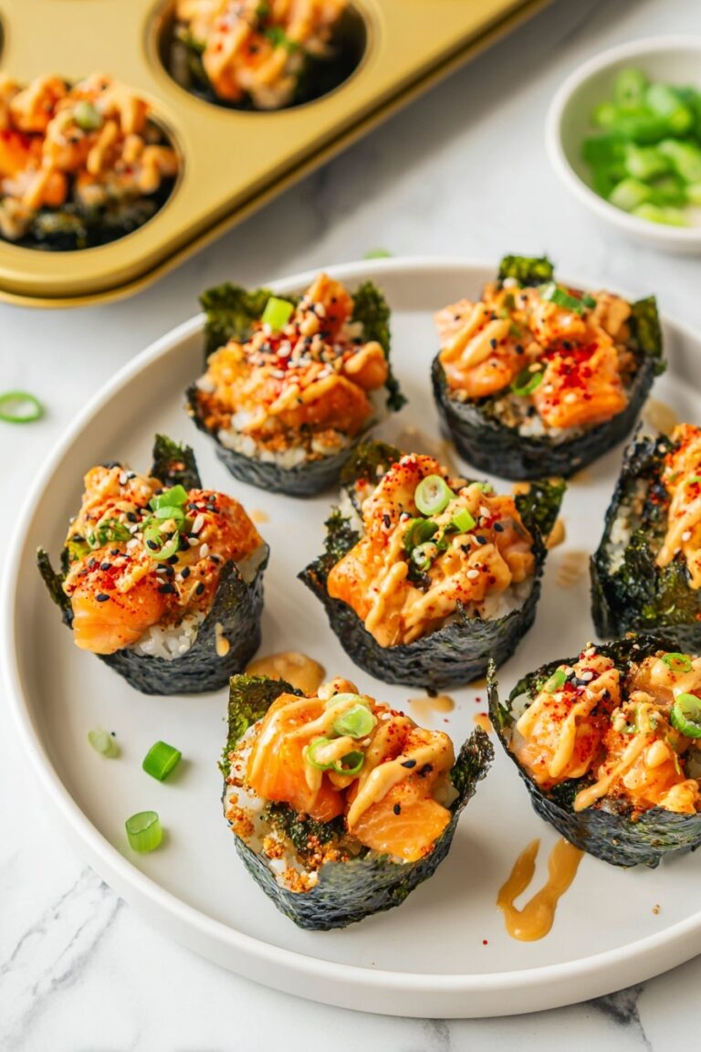 Baked Salmon Sushi Cups Recipe