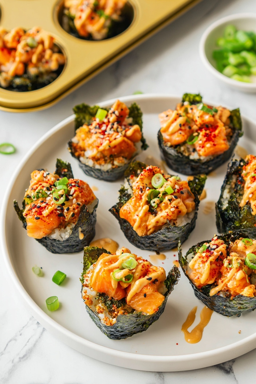Baked Salmon Sushi Cups Recipe