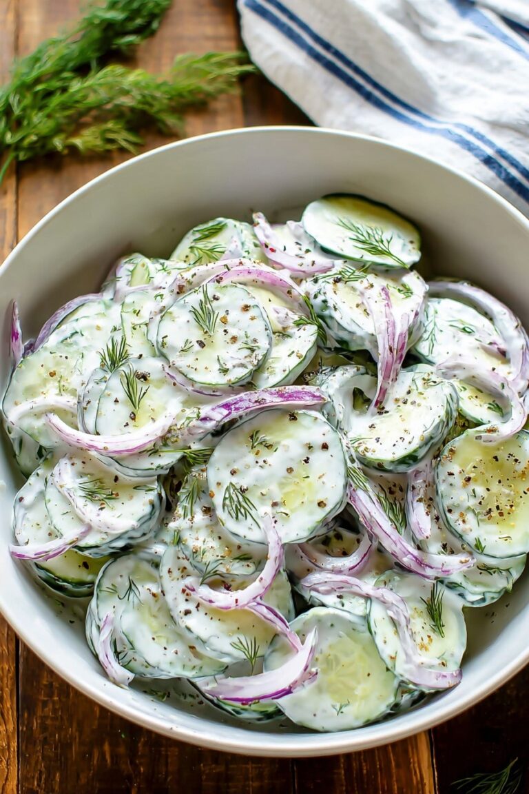 Creamy Cucumber Salad with Dill Recipe