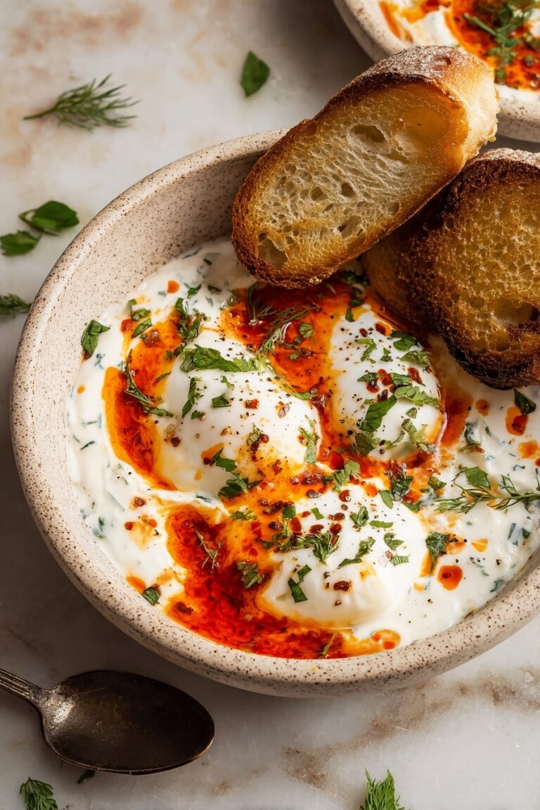 Turkish Çılbır Eggs with Herbed Yogurt Recipe