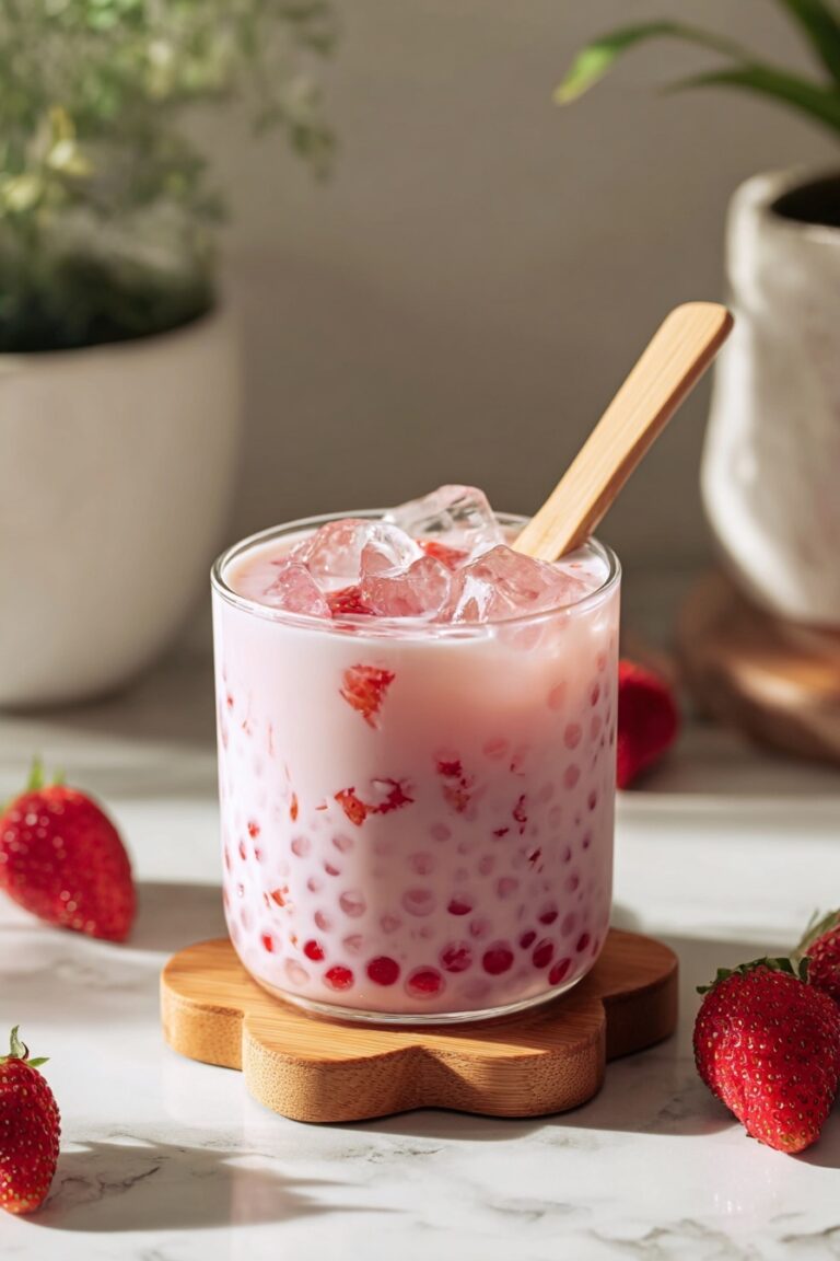 Strawberry Coconut Sago Pudding Recipe